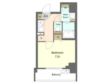 S-RESIDENCE新宿早稲田AVELIS(1K/4階)の間取り写真