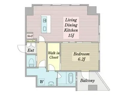 YZ MAHOROBA(1LDK/6階)の間取り写真