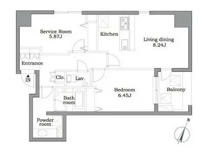 レジディア東麻布(1SLDK/3階)の間取り写真