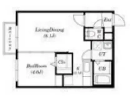 ヴィレッジ円山公園(1LDK/2階)の間取り写真