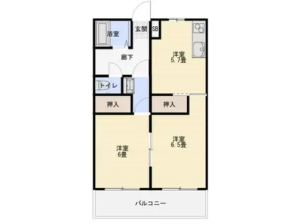 ATビル(2DK/2階)の間取り写真