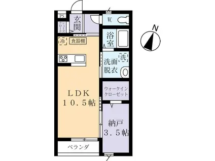 アヴァン・ドゥースみどりのI(1SK/1階)の間取り写真