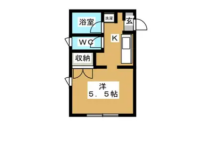 カーザベラ(ワンルーム/2階)の間取り写真