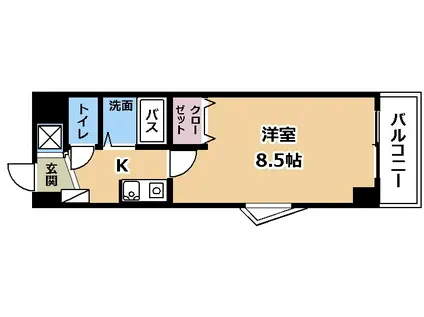 APEX FLAT R(1K/6階)の間取り写真
