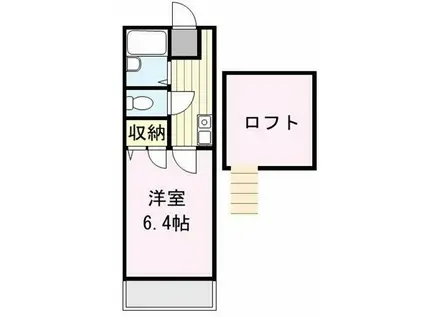 MONA-E(1K/2階)の間取り写真