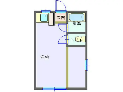 七本木シャルム(ワンルーム/2階)の間取り写真