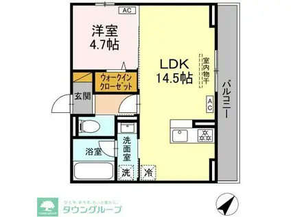 D-ROOM小久保(1LDK/2階)の間取り写真