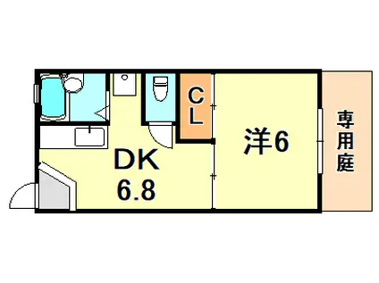 サンハイツ朝霧(1DK/1階)の間取り写真
