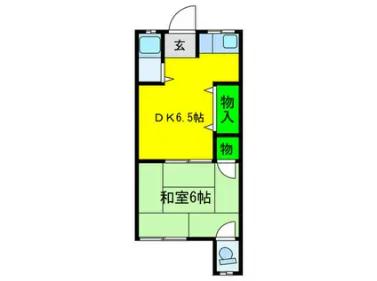 フジワ荘(1DK/2階)の間取り写真