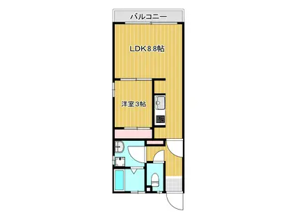 CLAIREOKUSAWA(1LDK/2階)の間取り写真