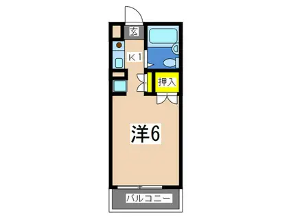 ガーデンヒルズ横浜(1K/3階)の間取り写真