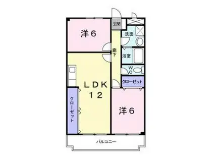 フリーダム武庫の里II(2LDK/2階)の間取り写真