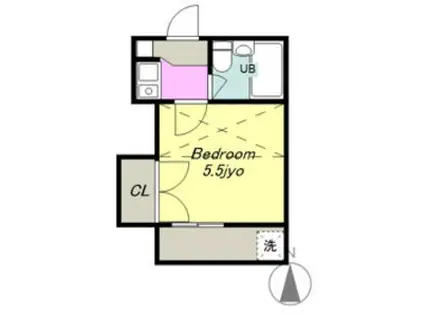 パレス一つ山(1K/1階)の間取り写真