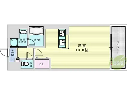 ルミナスビラ石橋(ワンルーム/5階)の間取り写真