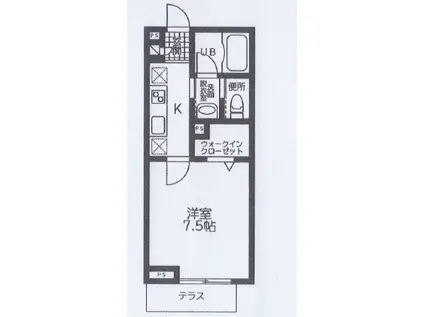 ウィステリアIX(1K/3階)の間取り写真