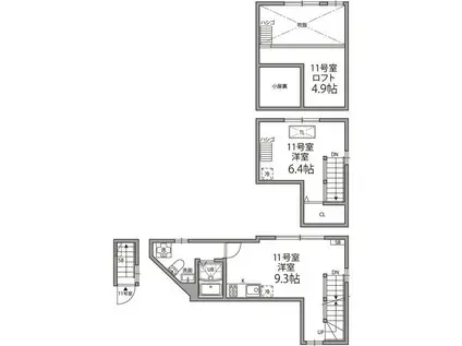 グランエッグス東大前(2LDK/2階)の間取り写真
