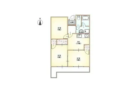 グランドール(3DK/1階)の間取り写真