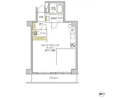 タイズ住吉(ワンルーム/1階)の間取り写真