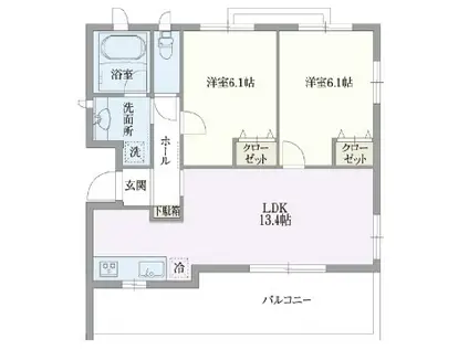 KENZO HAUSYOKODAI(2LDK/3階)の間取り写真