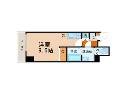 クリスタルテラス本山(ワンルーム/3階)の間取り写真