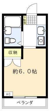 セントラルハイツ(ワンルーム/1階)の間取り写真