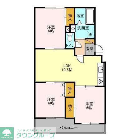 ヴェラクレスト弐番館(3LDK/3階)の間取り写真