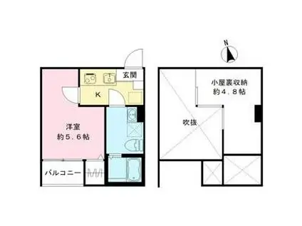 アルクス守山(1K/2階)の間取り写真