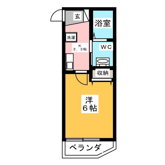 アクアプレイス宮崎台(1K/2階)の間取り写真