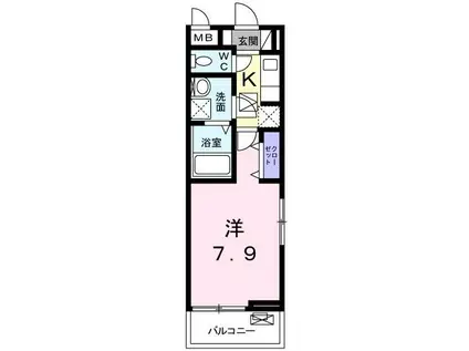 ソレイユ A(1K/1階)の間取り写真