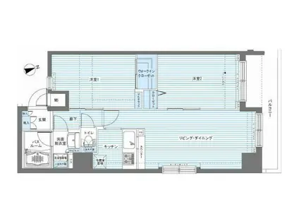 レジディア銀座東(2LDK/10階)の間取り写真