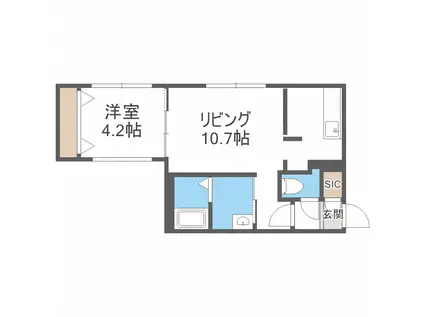 アルティメット グルーヴ(1LDK/2階)の間取り写真