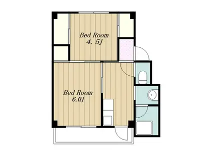 ビレッジハウス三田(2K/2階)の間取り写真