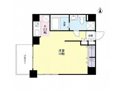 スタイリオ恵比寿SKY(1K/4階)の間取り写真