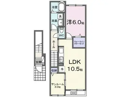 オルタンシア(1LDK/2階)の間取り写真