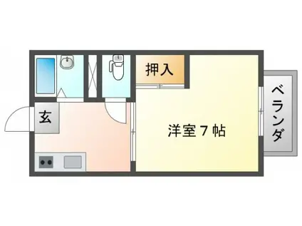ハイツ豊津荘I(1K/2階)の間取り写真