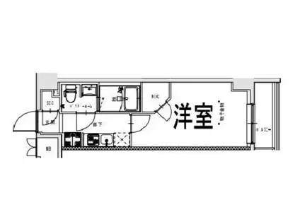S-RESIDENCE王子TERCERA(1K/4階)の間取り写真