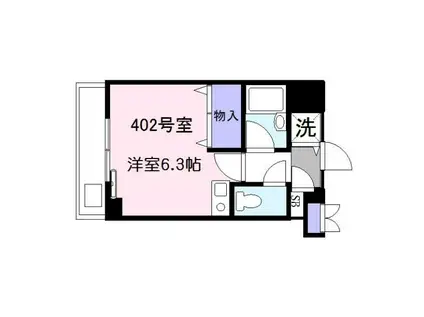 コバハイツ大泉III 402(ワンルーム/4階)の間取り写真