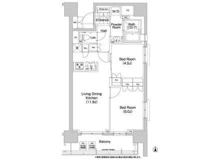 コンフォリア秋葉原イースト(2LDK/4階)の間取り写真