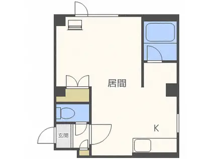 スカイパーク麻生V(1DK/4階)の間取り写真