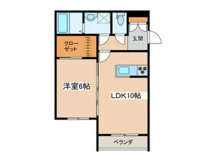 T&CO(1LDK/1階)の間取り写真