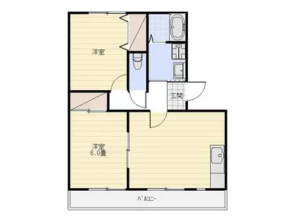 グランドクルー(2LDK/2階)の間取り写真