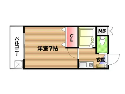 パレドルミエール(1K/2階)の間取り写真