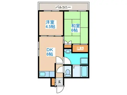 ARMS美術館通(2DK/2階)の間取り写真