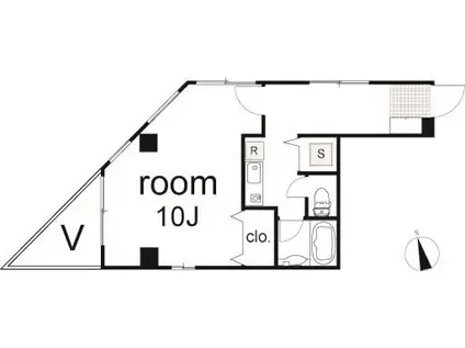 ラポール小金(1K/5階)の間取り写真