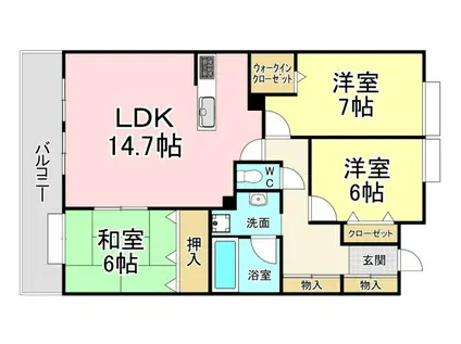 ネクスタージュ高見七条壱番館(3LDK/9階)の間取り写真