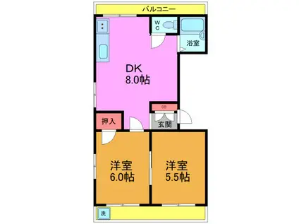 太田ビル(2DK/3階)の間取り写真