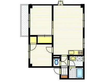 KYハウス(2LDK/2階)の間取り写真