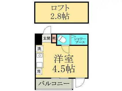 GLANZ金町(ワンルーム/2階)の間取り写真