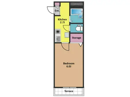 メゾンドフォンス(1K/1階)の間取り写真