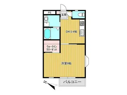 セレッソ・ガーデン(1DK/1階)の間取り写真